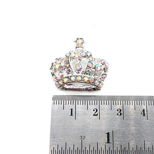 25MM Stunning Diamante AB Clear Rhinestone Crown Buckles