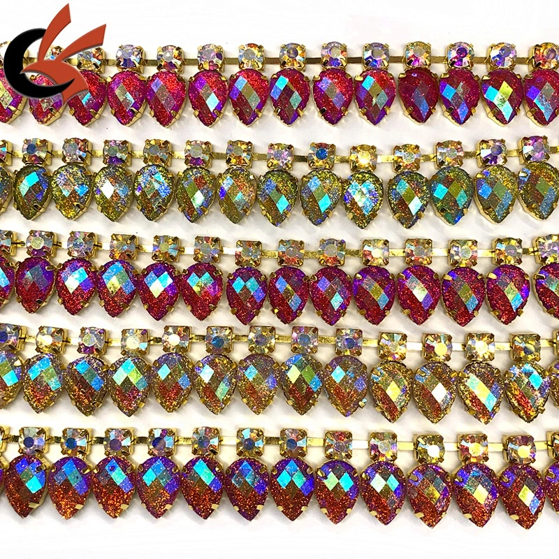 Wholesale unique styles various color to choose bling crystal chain rhinestone trimming