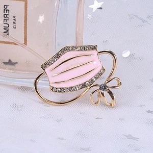 Popular new creative fashion jewelry enamel drop oil mask-shaped brooch