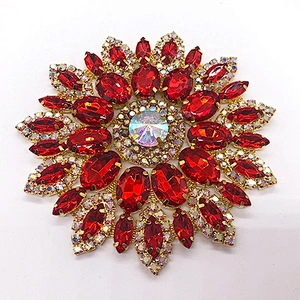 Cheap good quality metal gold color Flower brooch