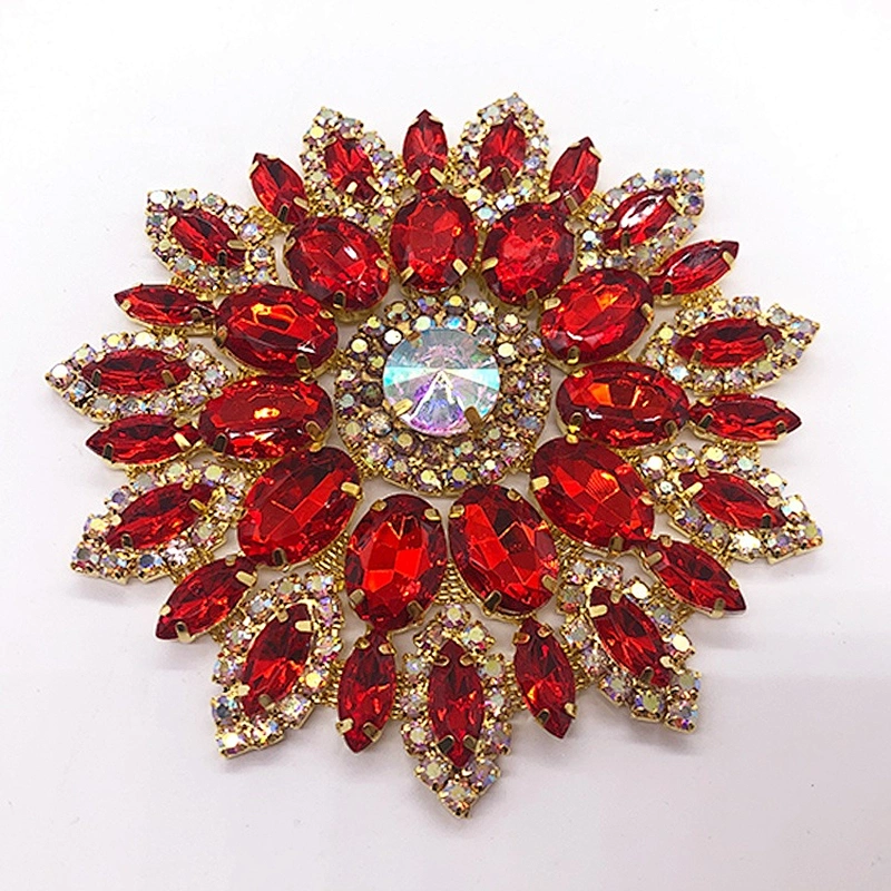 Cheap good quality metal gold color Flower brooch