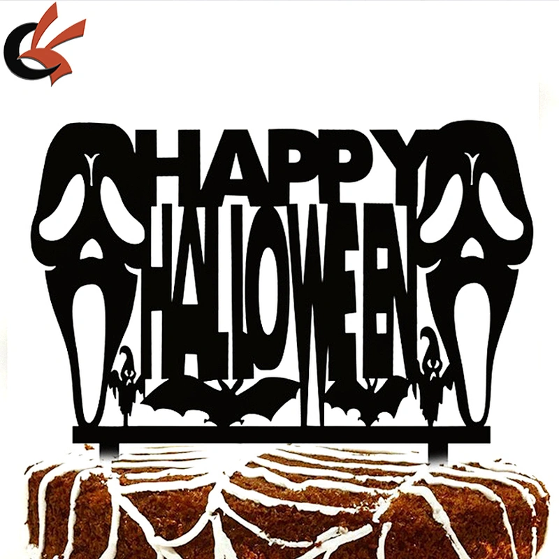 wholesale Happy Halloween plastic cake topper for Halloween decoration