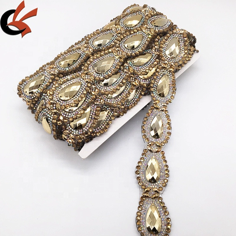 Creating gold iron rhinestone applique trimming hotfix rhinestone transfer tape for garments