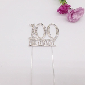 cake decoration series rhinestone birthday 100th birthday cake topper candle cake topper