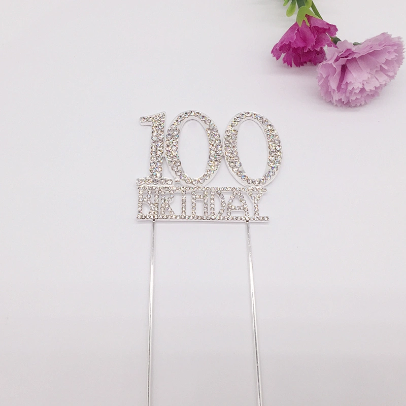cake decoration series rhinestone birthday 100th birthday cake topper candle cake topper