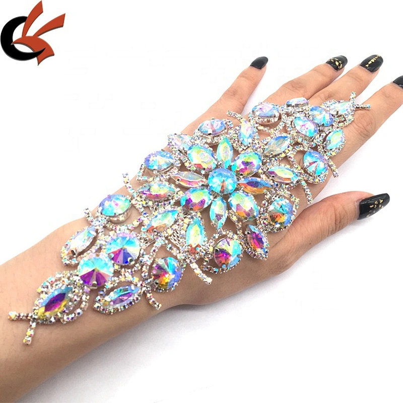 2021 factory making new product wholesale rhinestone connector for swimming wear bikini applique trim