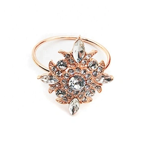 New Arrival Rose Gold Crystal Rhinestone Diamond Napkin Ring