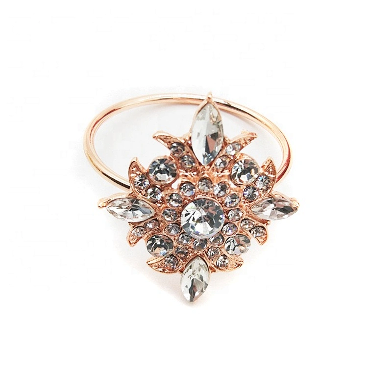 New Arrival Rose Gold Crystal Rhinestone Diamond Napkin Ring