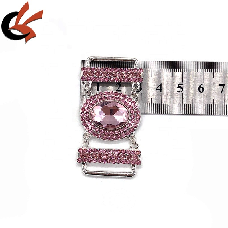 Wholesale lovely Pink Diamond Metal Accessories Crystal Rhinestone Bikini Connectors