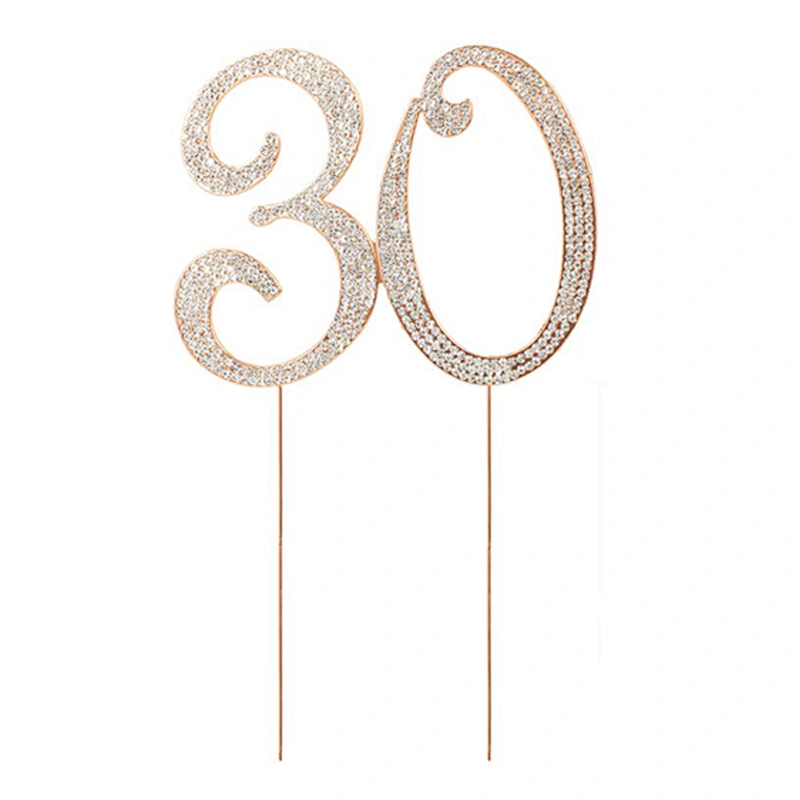 4.7inch birthday anniversary rhinestone number cake toppers wholesale NUMBER 20 30 40 50 60 70 80 90 100
