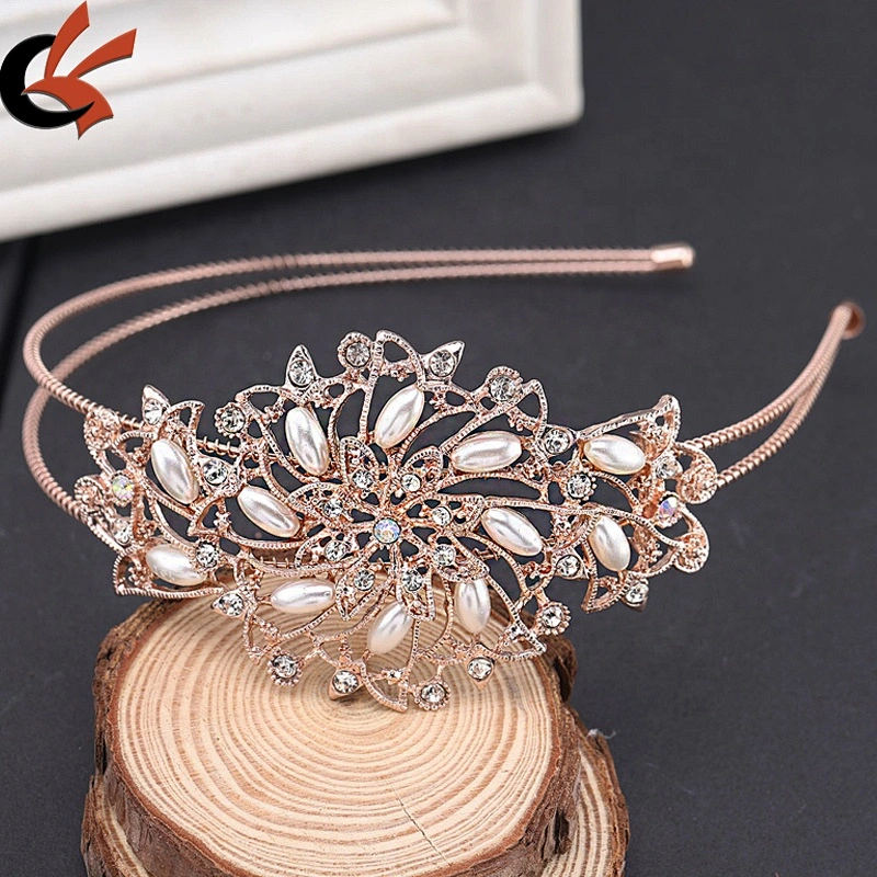 Wholesale Korean style headband crown head piece sliver rhinestone crystal jewelry crown tiara