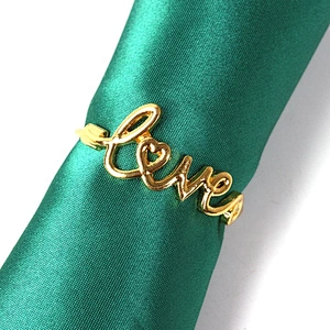 Gold  Anniversary Dinner LOVE Napkin Ring Holder