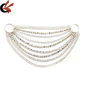 2020 Custom Wholesale Women Bikini Fashion Designer Luxury Multi Chains Pendant Diamond Crystal Bikini Connector