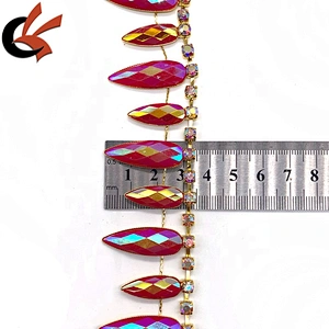 New fashion sparkling hot pink AB resin rhinestone trim for garment