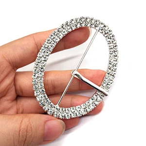 Custom Oval Crystal Garment Decorative Rhinestone Belt Buckle