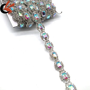 Clear Wedding Dress Making Silver AB Rhinestone Trimmings For Dresses Clothes Shoes Pants