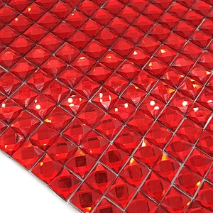 cheap costume red square glass jewelry heat transfer rhinestone sheet