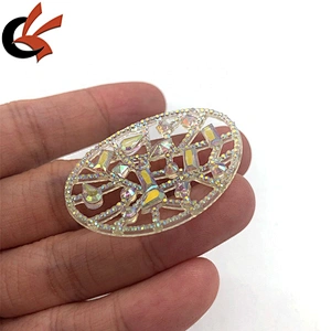 Oval shape hollow white AB resin loose rhinestones