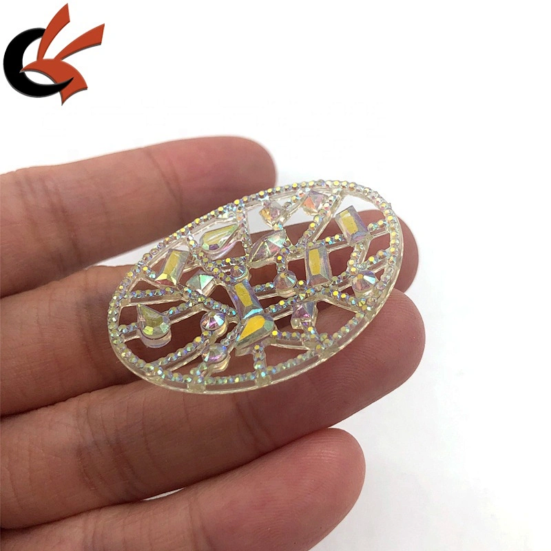 Oval shape hollow white AB resin loose rhinestones