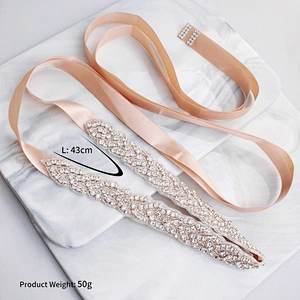 Rhinestones Bridal Sash Wedding Dress Sash Beaded Belt Crystal Waist Belt