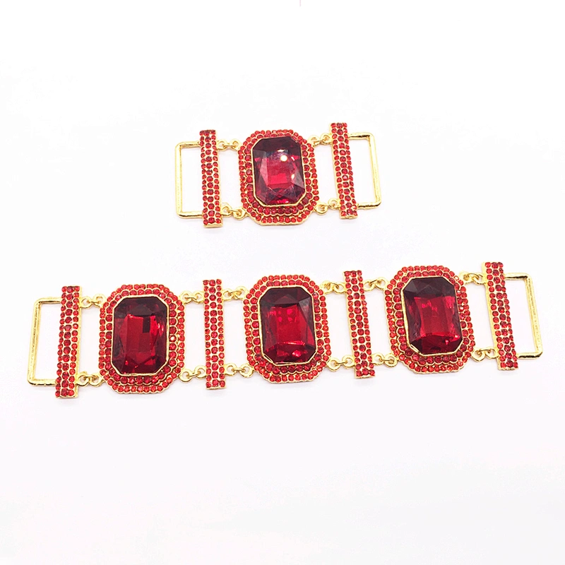 Luxury hip rhinestone red chain big stone crystal bikini connector for women swimsuit