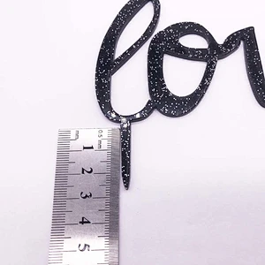 Engaged Acrylic Cake Topper for Wedding Decoration in black Glitter color