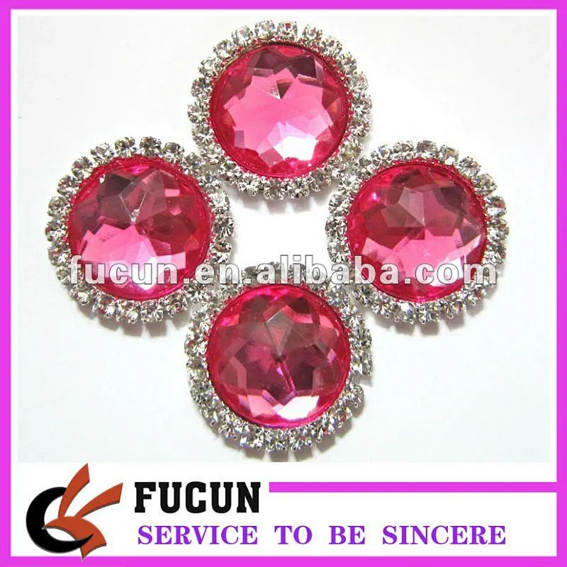 flat back round acrylic diamond gems