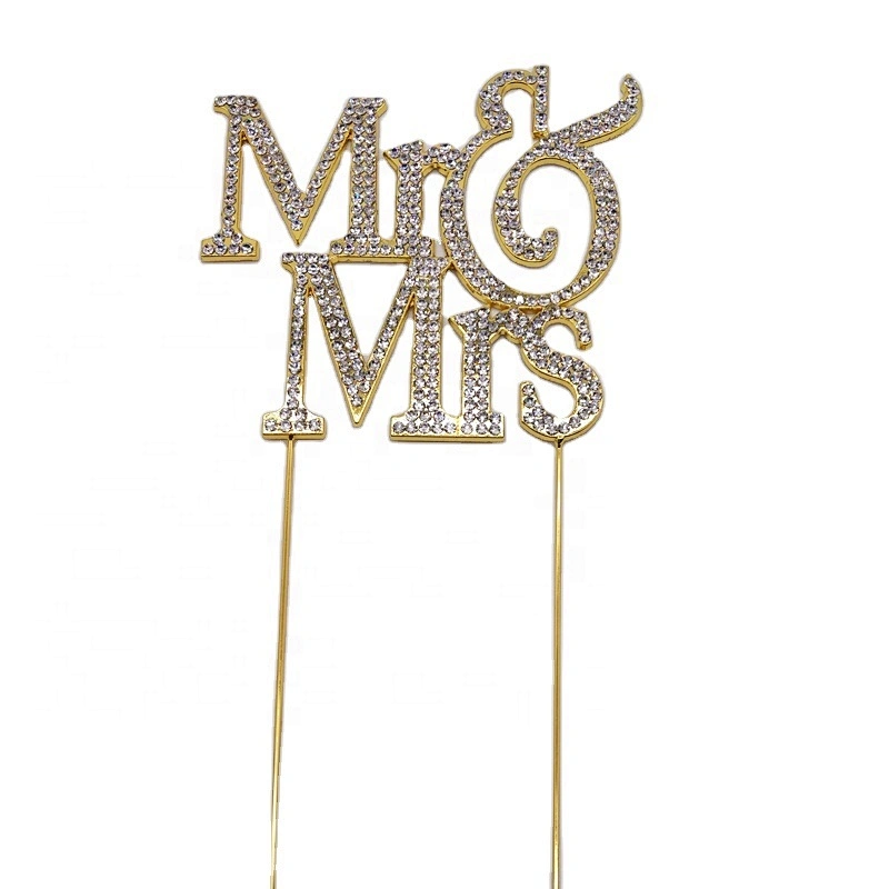 Custom glitter rhinestone Mr & Mrs Wedding Cake Topper