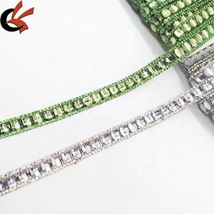 DIY Hot Fix Rhinestone Tape Iron On Ribbon Trim For Wedding Dress Decoration Bridal Appliques