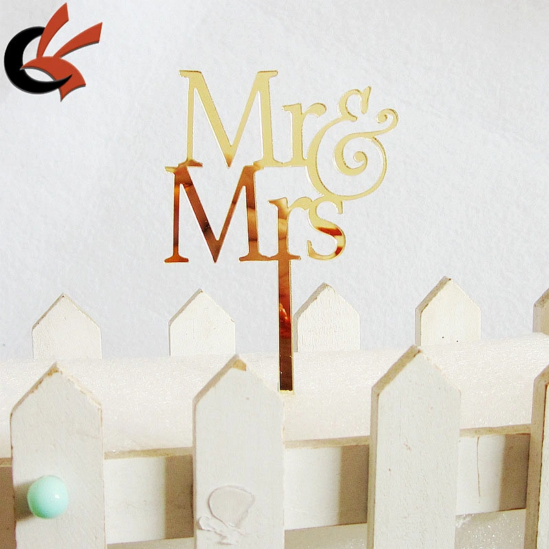Mr & Mrs Acrylic shinning Wedding Decor Wedding Cake Topper Event Party Cake Decorative