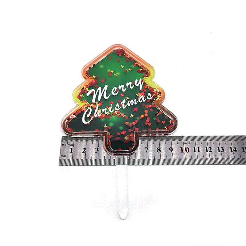 New Arrival Bling Bling Glitter Christmas tree  Acrylic Cake Topper