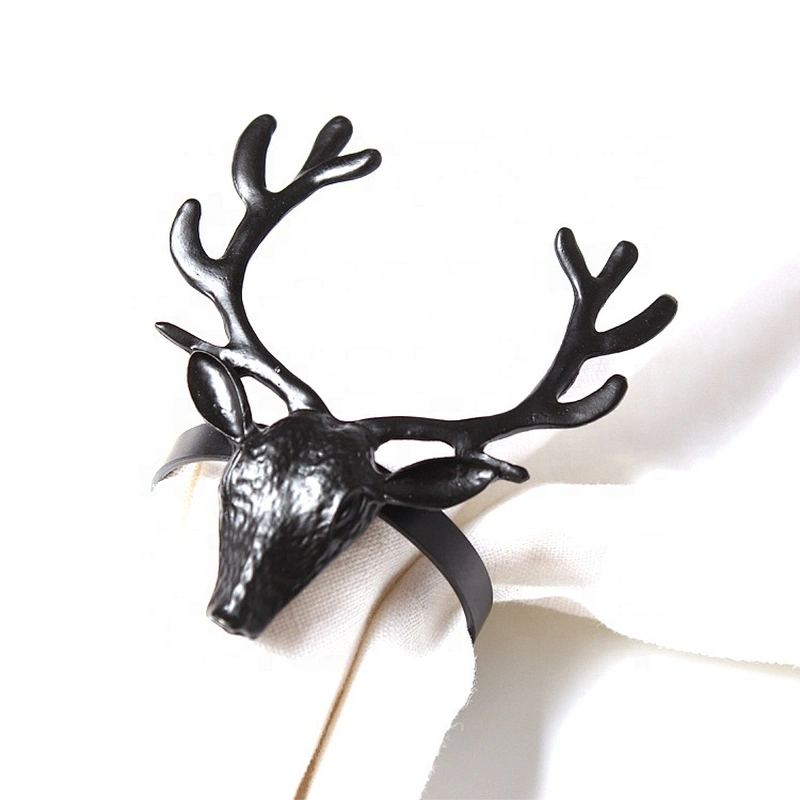 New Xmas Gift Crafts Series Dinning Table Setting Wedding Christmas Lifelike Stag Napkin Ring