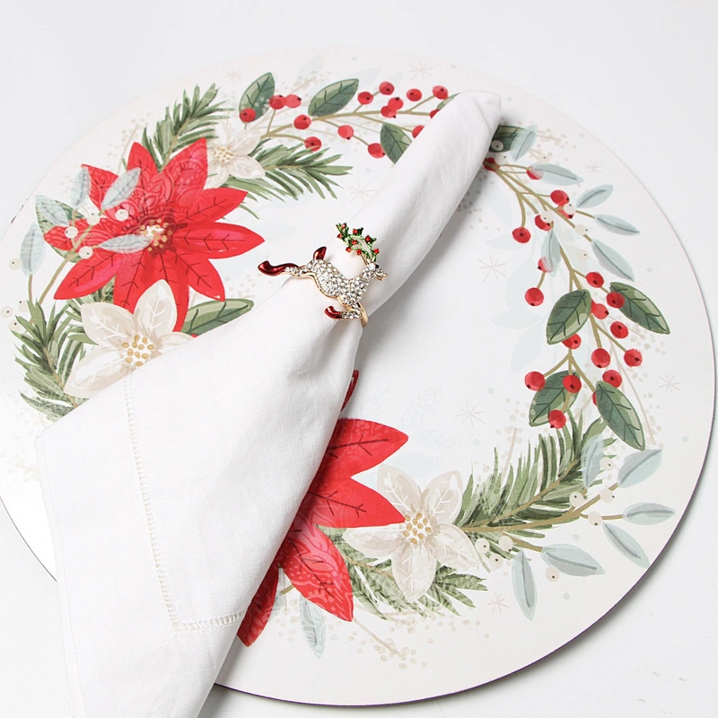 Individual Banquet Christmas napkin ring for serviette de table decoration