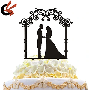 Black Mr&Mrs Acrylic Wedding Cake Topper Cheap Custom Wedding Accessory