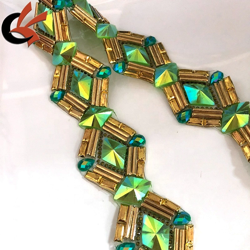 Unique design Heat Transfer Designs Hot Fix Rhinestone Tape Crystal Ribbon Trim