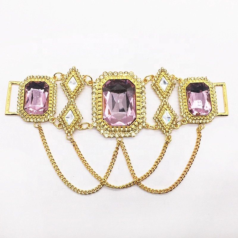 Best selling fashion factory jewelry alloy steel crystal purple bikini connector Guangzhou Support