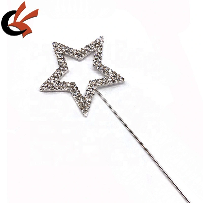 double row diamate bling bling star shape silver crystal rhinestone cake topper