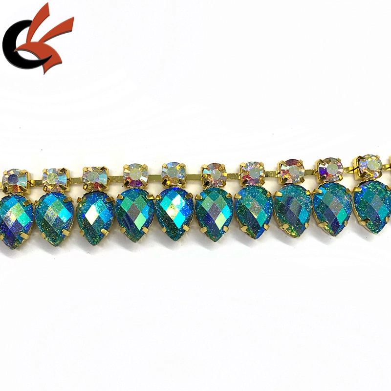 Carnival dress decoration sparkle rhinestone cup chain trimming