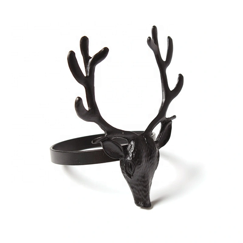 New Xmas Gift Crafts Series Dinning Table Setting Wedding Christmas Lifelike Stag Napkin Ring