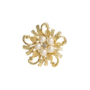 New product 2021 arrival fashion charm metal gold and silver pearl imitated brooches pin