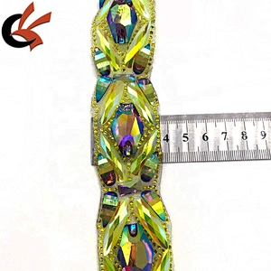 Carnival costume decoration applique iron on trim hot fix rhinestone motif trimming