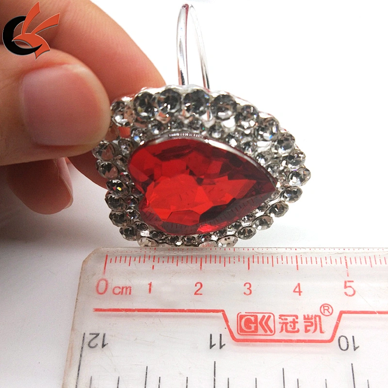Table Decor Sparkly Red diamond Heart Rhinestone Napkin Ring