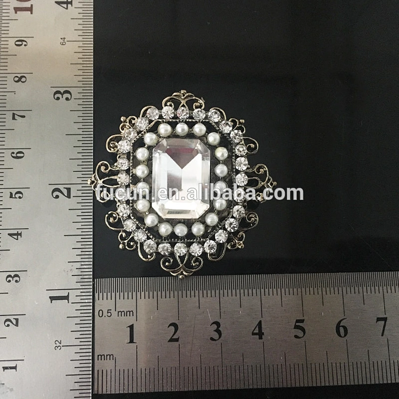 Fashion pearl pearl jewelry large rhinestone corsage brooch