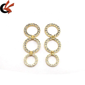 Guangzhou Custom in bulk gold metal rhinestone swimwear connector women shoes bikini buckle