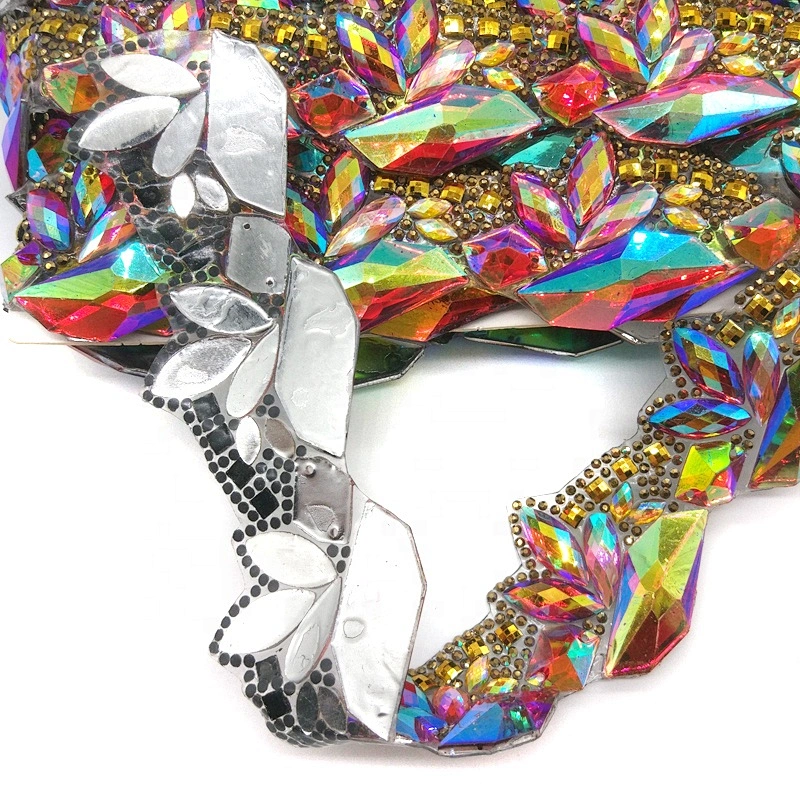 Manufacture carnival garment heat transfer jewelry iron on resin stone trimming