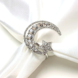 Fashion Korean style wedding supplies shiny diamond romantic moon crystal wedding napkin ring