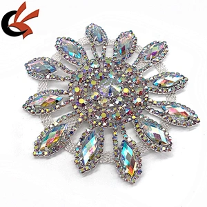 Wholesale Costume Dress Sew On Crystal AB Rhinestone Appliques