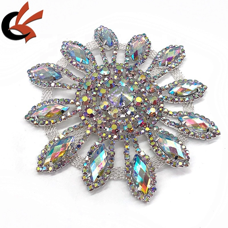 Wholesale Costume Dress Sew On Crystal AB Rhinestone Appliques
