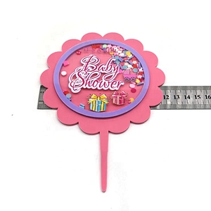 2020 New Arrival Glitter Attractive Baby Shower Acrylic  Cake Topper