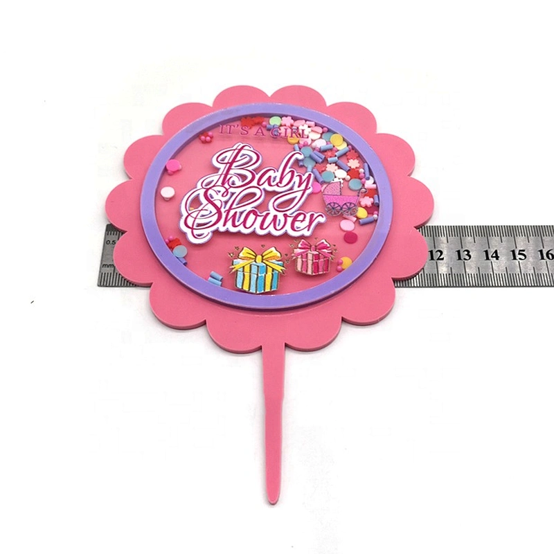2020 New Arrival Glitter Attractive Baby Shower Acrylic  Cake Topper